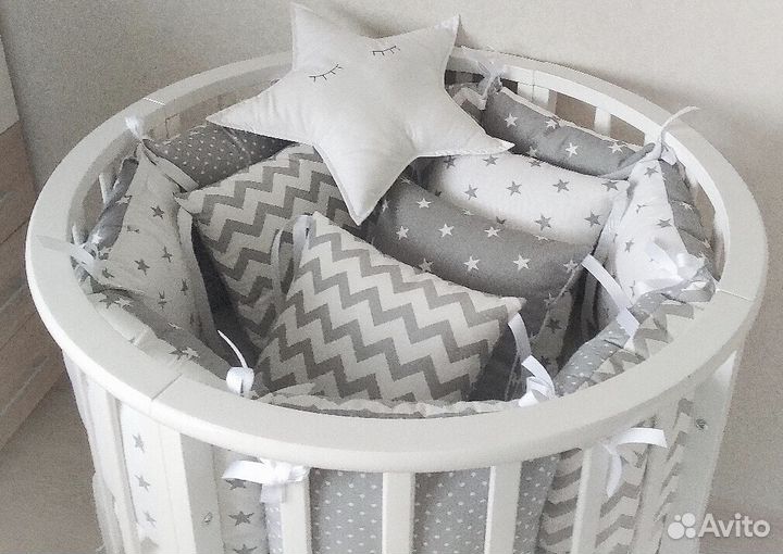 Бортики на кроватку 12 штук