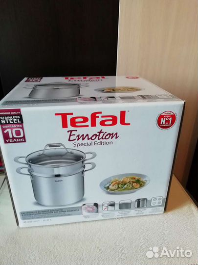Кастрюля с дуршлагом tefal новая
