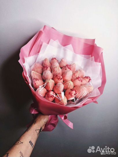 Букеты из клубники в шоколаде