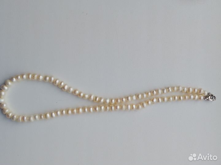 Бусы из натурального жемчуга, граната