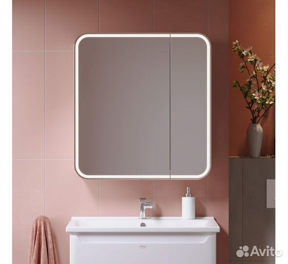 Зеркальный шкаф в ванную Лана 80