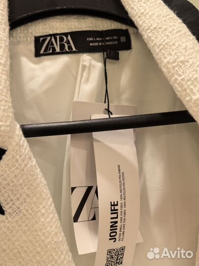 Твидовый пиджак zara l