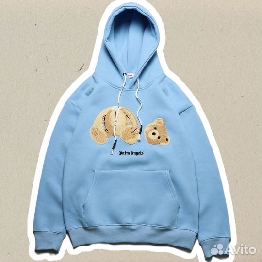 Худи Palm Angels bear голубое