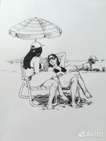 Пляжные зарисовки. Море, отдых, наброски