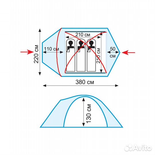Палатка трехместная Tramp Mountain 3 V2