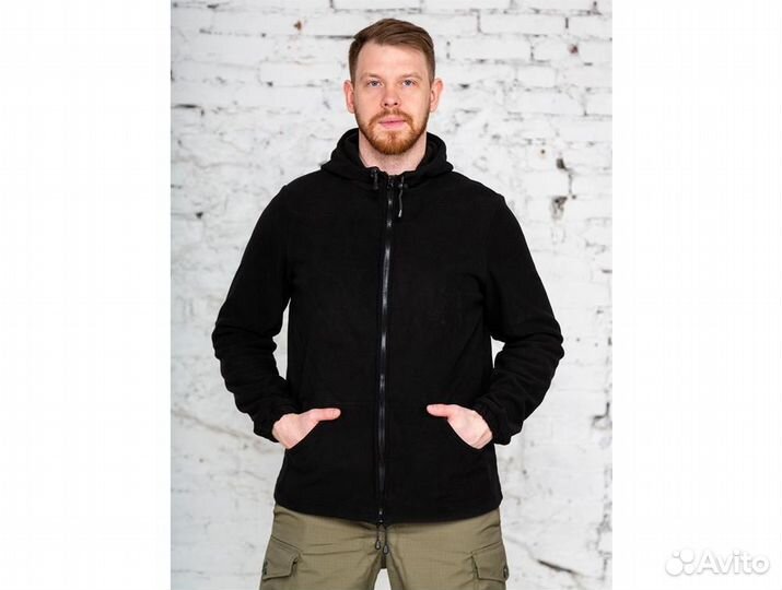 Куртка флисовая тактическая с капюшоном