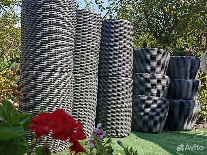 Кашпо из искусственного ротанга для цветов