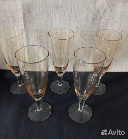 Фужеры бокалы цветное стекло СССР Винтаж