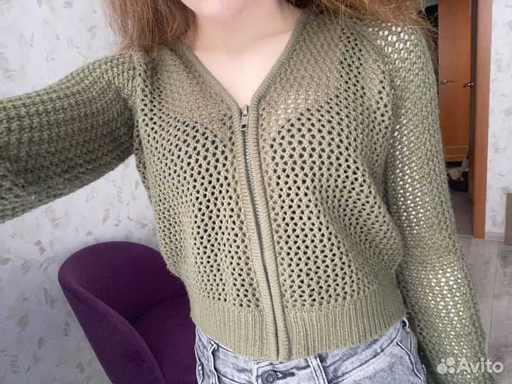 Кофта сетка вязаная