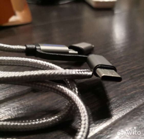 Кабель 3 в 1 USB Micro USB Type-C Apple