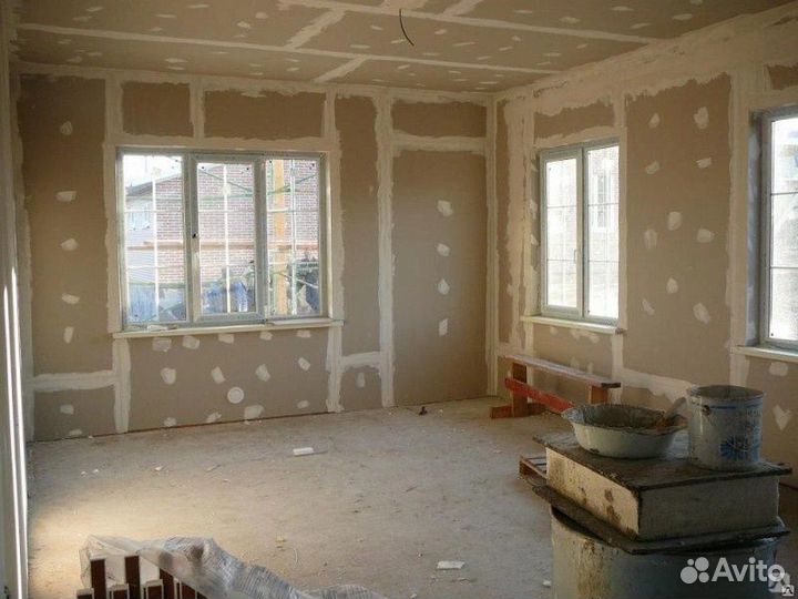 Штукатурка шпаклёвка стен Внутренняя отделка