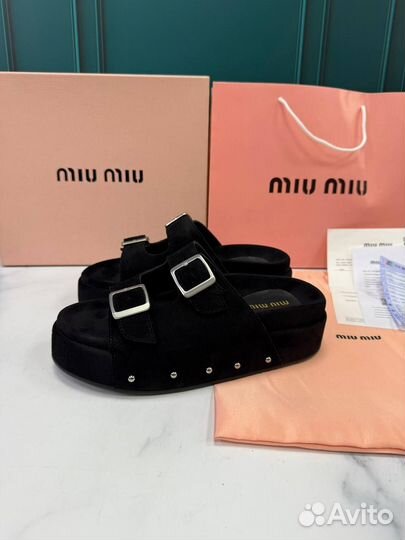 Сандали На Платформе /Шлепки Miu Miu Размеры 36-40