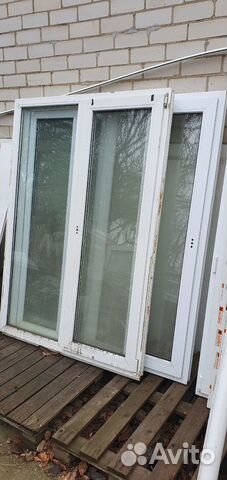 4 высоких пластиковых Б/У окна