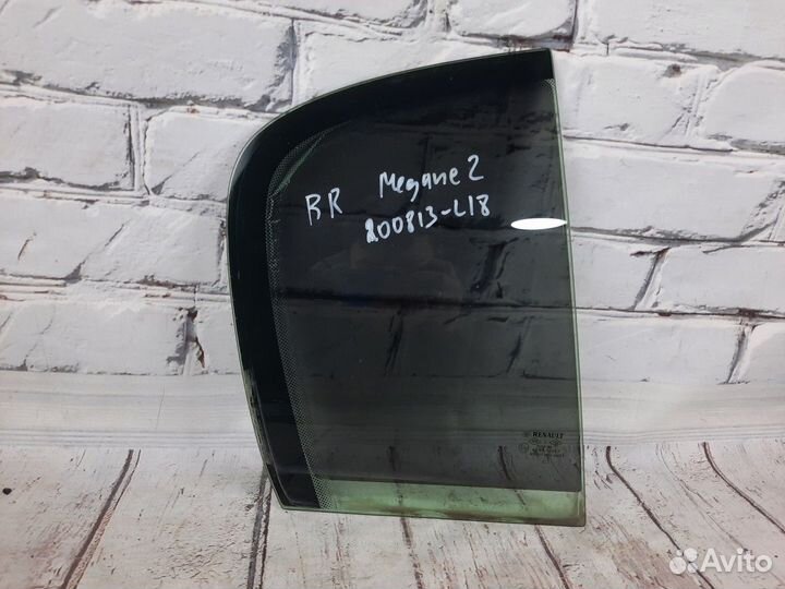 Стекло двери задней правой неопускное Megane Меган