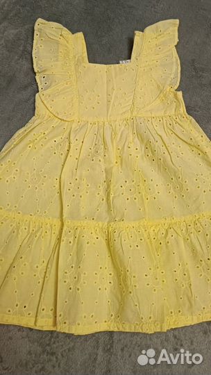 Платье hm 86 92 с вышивкой люверсами оригинал