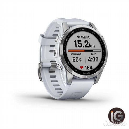 Часы Garmin Fenix 7S Silver with Whitestone Band