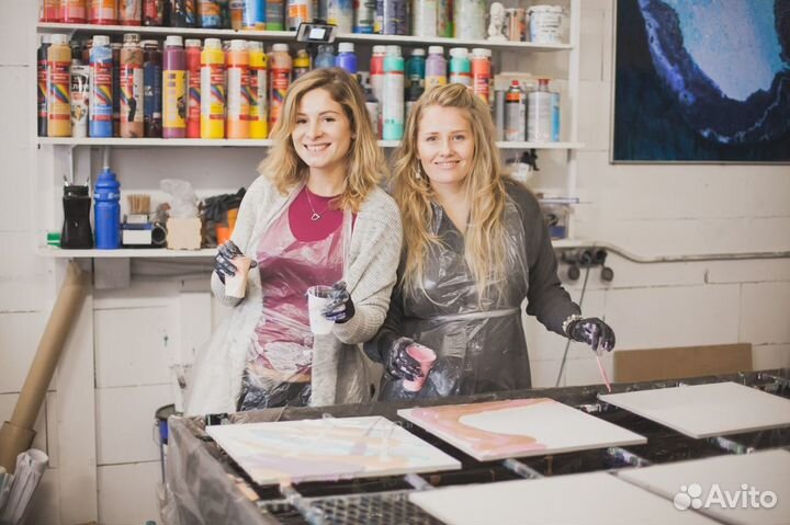 Арт терапия мастер классы жидкий акрил Fluid Art