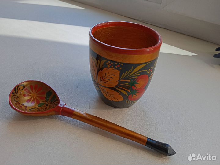 Хохлома. Стаканчик с ложечкой