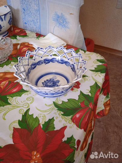 Посуда, Гжель, вазы, чашки, половник