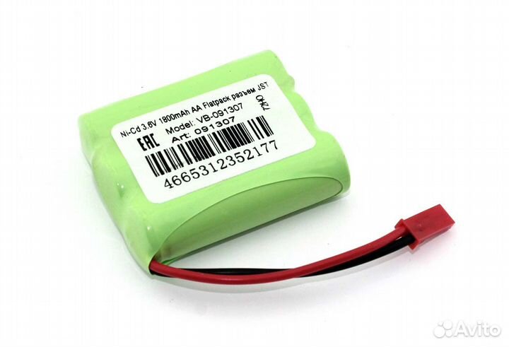 Аккумулятор Ni-Cd 3.6V 1800mAh AA Flatpack JST