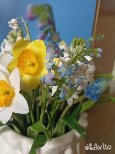 Композиция весенняя из холодного фарфора