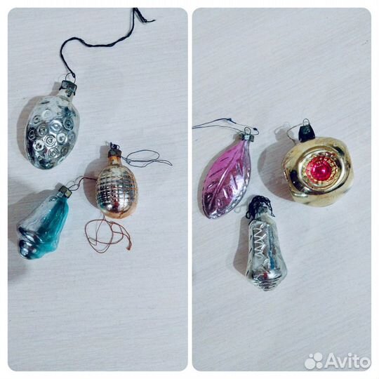 Елочные игрушки СССР стекло 54 шт пакетом