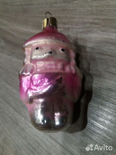 Стеклянная ёлочная игрушка СССР 