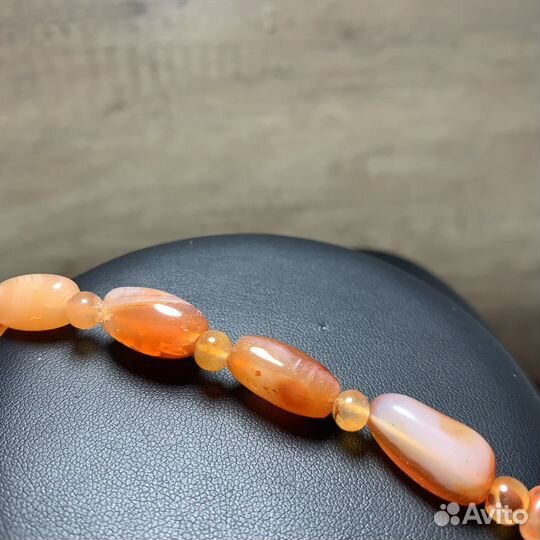 Винтажные Бусы Сердолик Халцедон Ожерелье Ретро
