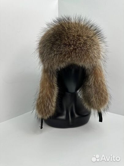 Мужская шапка из канадского енота