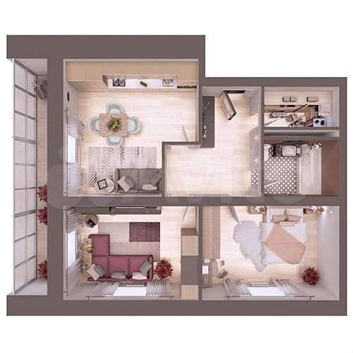 2-к. квартира, 63,5 м², 1/5 эт.