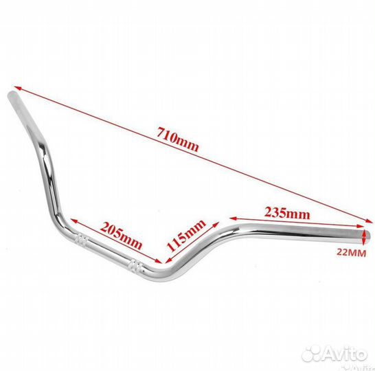Мото Руль 22mm черный