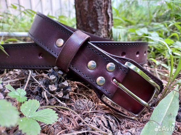 Мужской ремень из натуральной кожи ручной работы