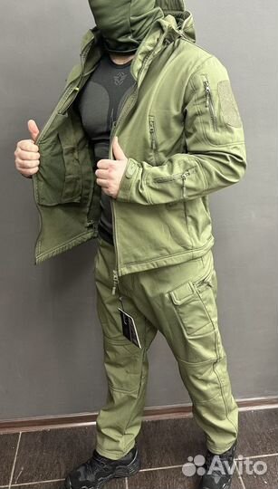 Тактический костюм softshell серый,олива,черный