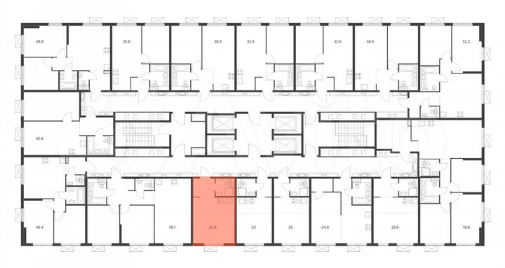 Квартира-студия, 23,8 м², 18/33 эт.