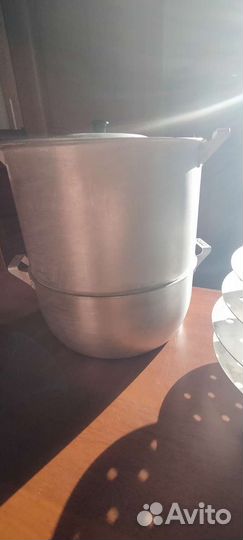 Кастрюля мантоварка,6,л.,б/у,алюминий, бронь 15.08