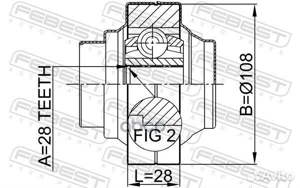 2311tourrr febest шрус внутренний задний 28X108