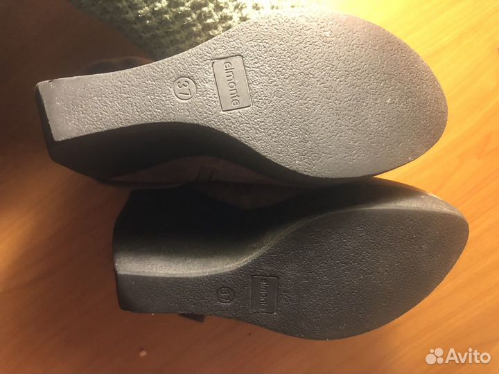 Сапоги замшевые на танкетке Elmonte демисезон