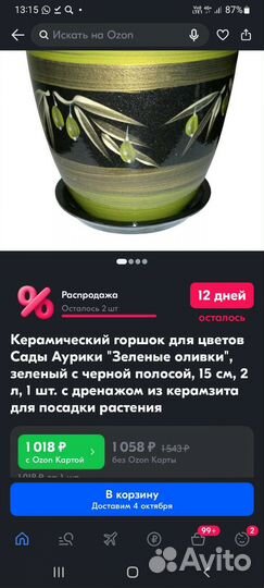 Керамический цветочный горшок