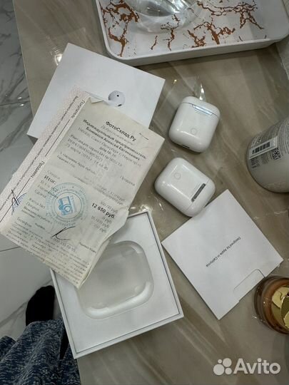 Наушники apple airpods 1 оригинал+кейс airpods 2