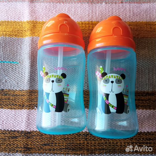 Lubby поильник с трубочкой (9+мес), 320мл