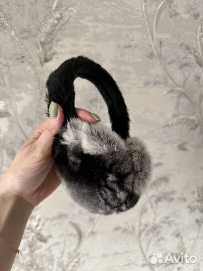 Меховые наушники кролик