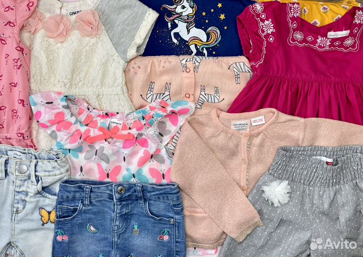 Пакет фирменных летних вещей для девочки 74-80 см
