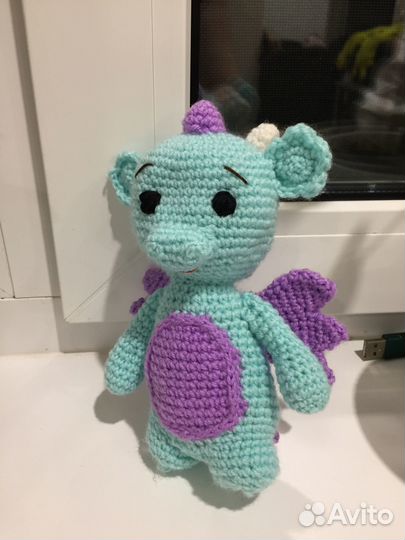 Подарок на Новый год Дракончик вязанные игрушки