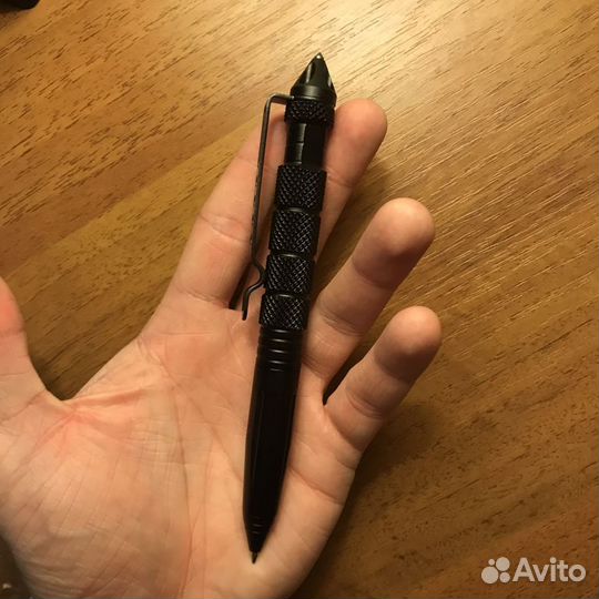 Тактическая ручка стеклобой +2 стержня, метал