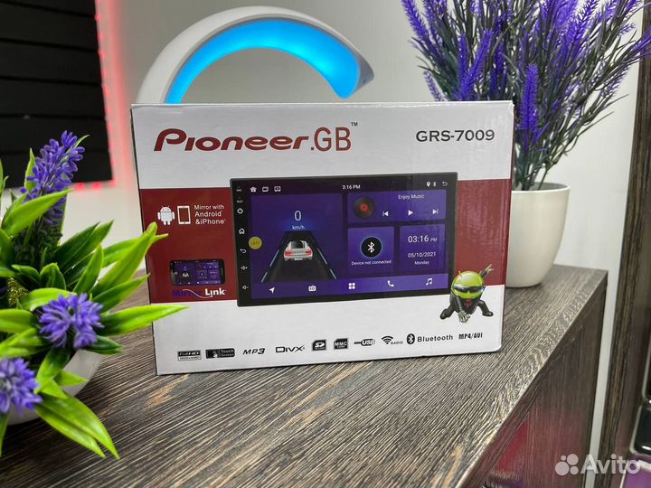 Pioneer 2 Din 7дюйм магнитола 2din GRS-7009 Androi