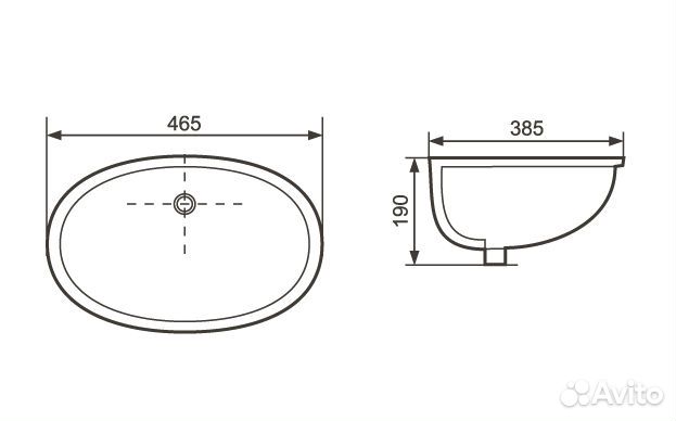 Раковина встраиваемая Aquatek AQ0181-00 46,5х38,5