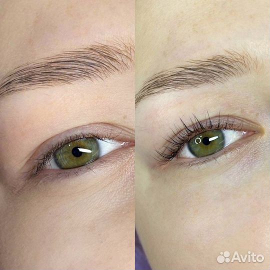 Ламинирование ресниц / оформление бровей / брови