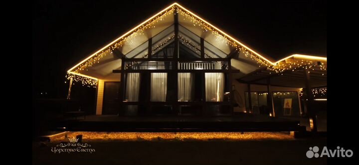 Украшение домов гирляндами