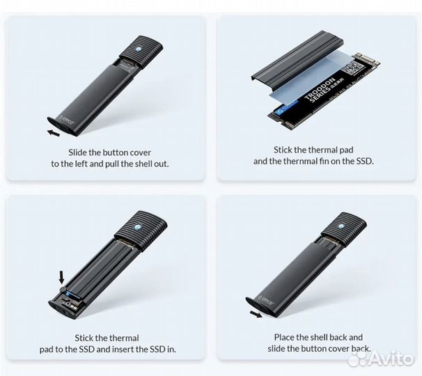 Новый внешний SSD nvme Orico на 512 Gb