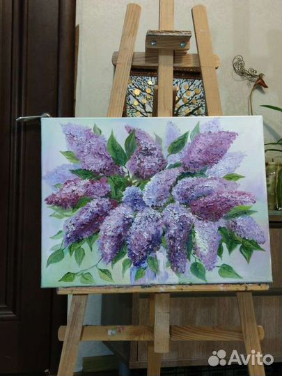 Картина маслом цветы сирени
